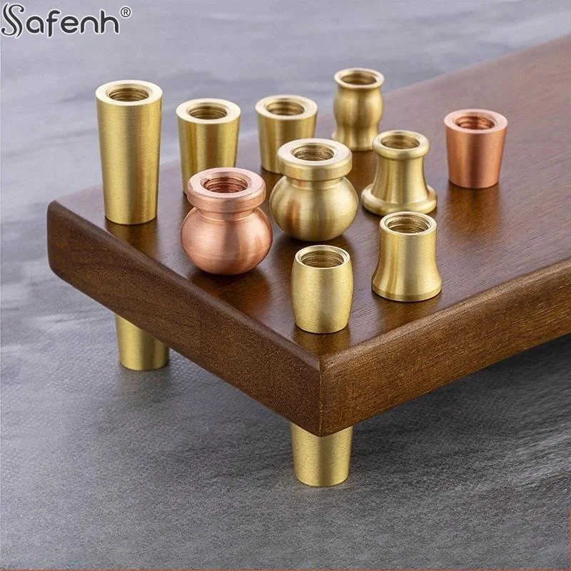 4Pcs Brass Wooden Board Feet Chopping Board Stabilisers Non Slip Jewelry Box Board Display Tray Riser Feet