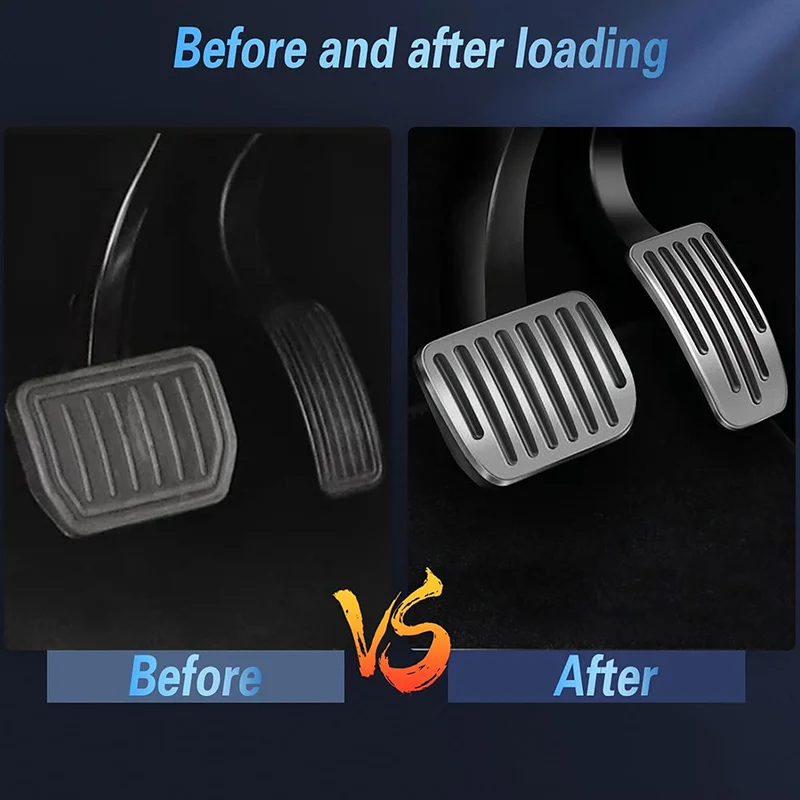 Foot Pedal Pads Covers for Tesla Model Y 2021-2024 Model 3 2021-2024 Highland Accessories Non-slip Aluminum Alloy Foot Pedal Pad