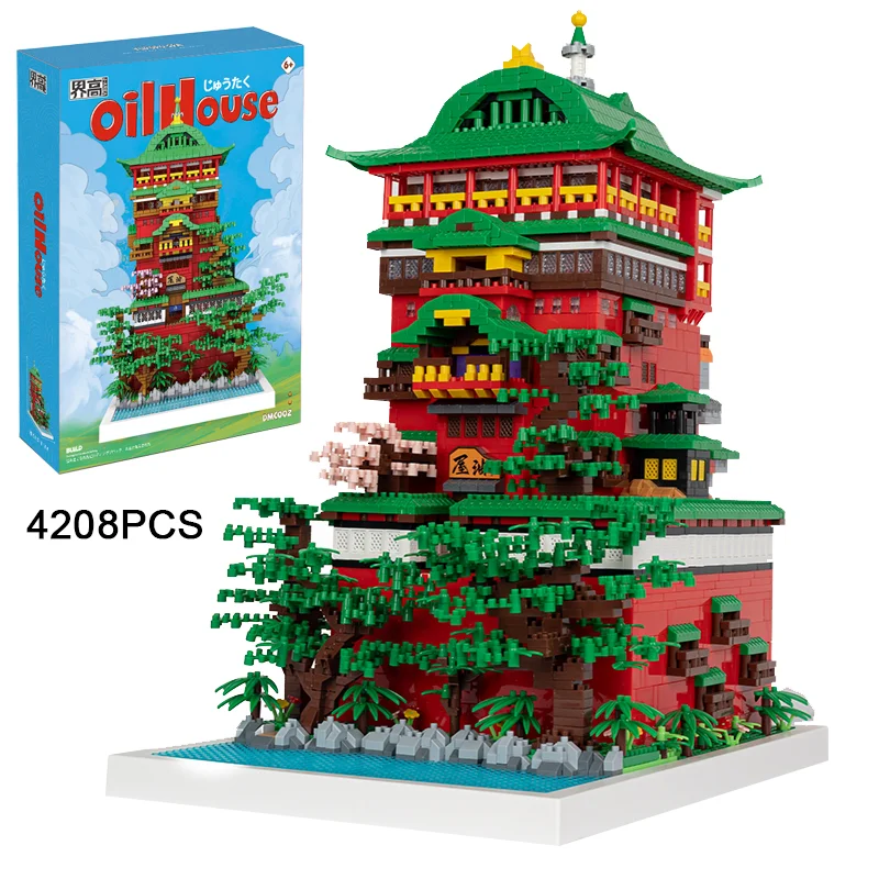 4208PCS Japanse Klassieke Anime Yubaba's Aburaya Badhuis Model Bouwstenen Bouwstenen Speelgoed Cadeau Voor Kinderen Volwassen
