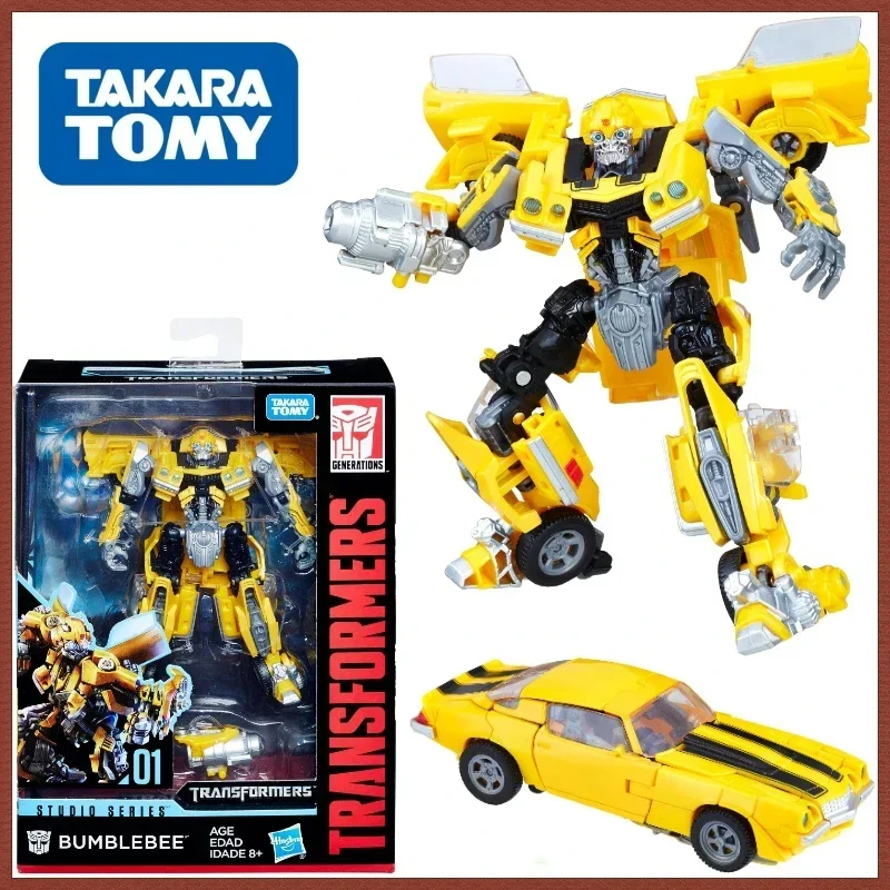 W magazynie Takara Tomy Transformers SS Series SS-01 D-Class Bumblebee Camaro1977 Figurki akcji Robot Figurki kolekcjonerskie Model