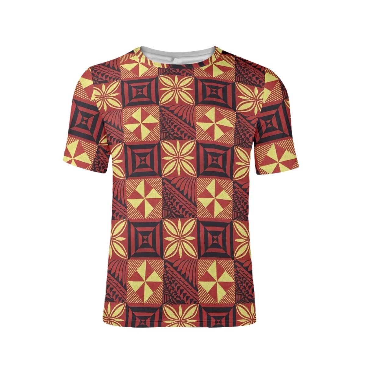 Summer Polynesian Tribal Clothing Samoan Fiji Masi Fabric Black Custom 3D Print Short Sleeves Casual T Shirts For Men