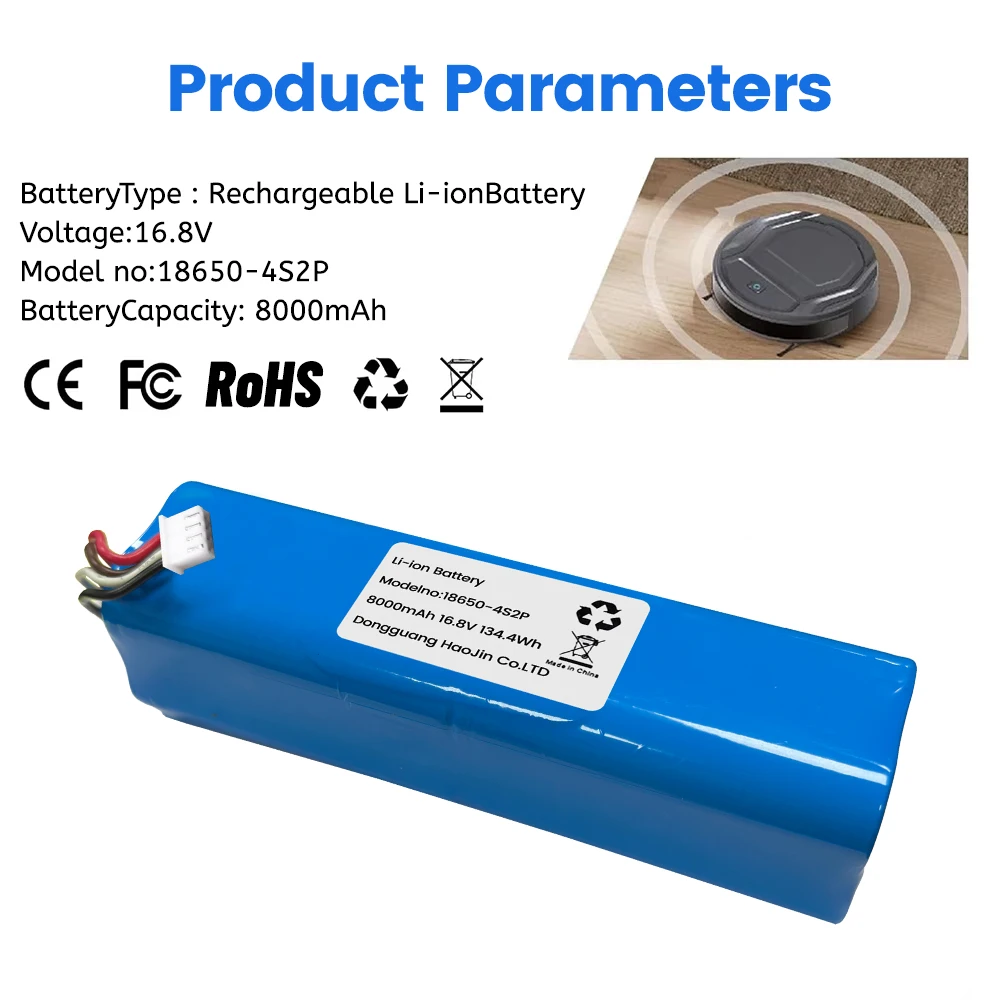 New 18650 14.8V Li-Ion Battery Pack 8000mAh 16.8V Charging with Protection Board Battery Pack FOR  Sweeping Machi