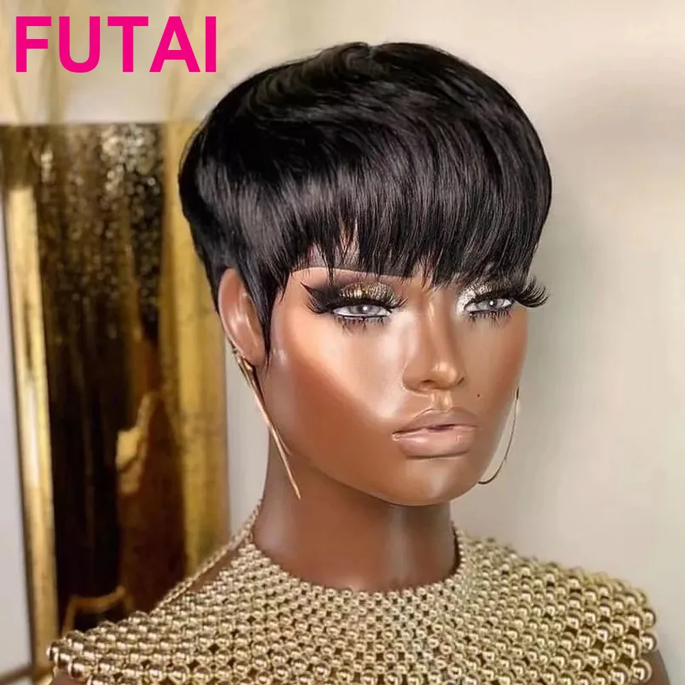 

OUCEY Short Pixie Cut Wig Human Hair Wig Popular Short Wig