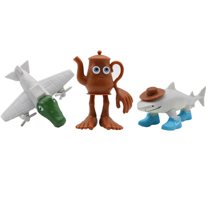 6 in 1 이탈리아 브레인로트 AI 동물 텡 텡 텡 사후르 몬스터 피규어 트랄라레로 트랄라 피규어 인형 장난감 책상 장식