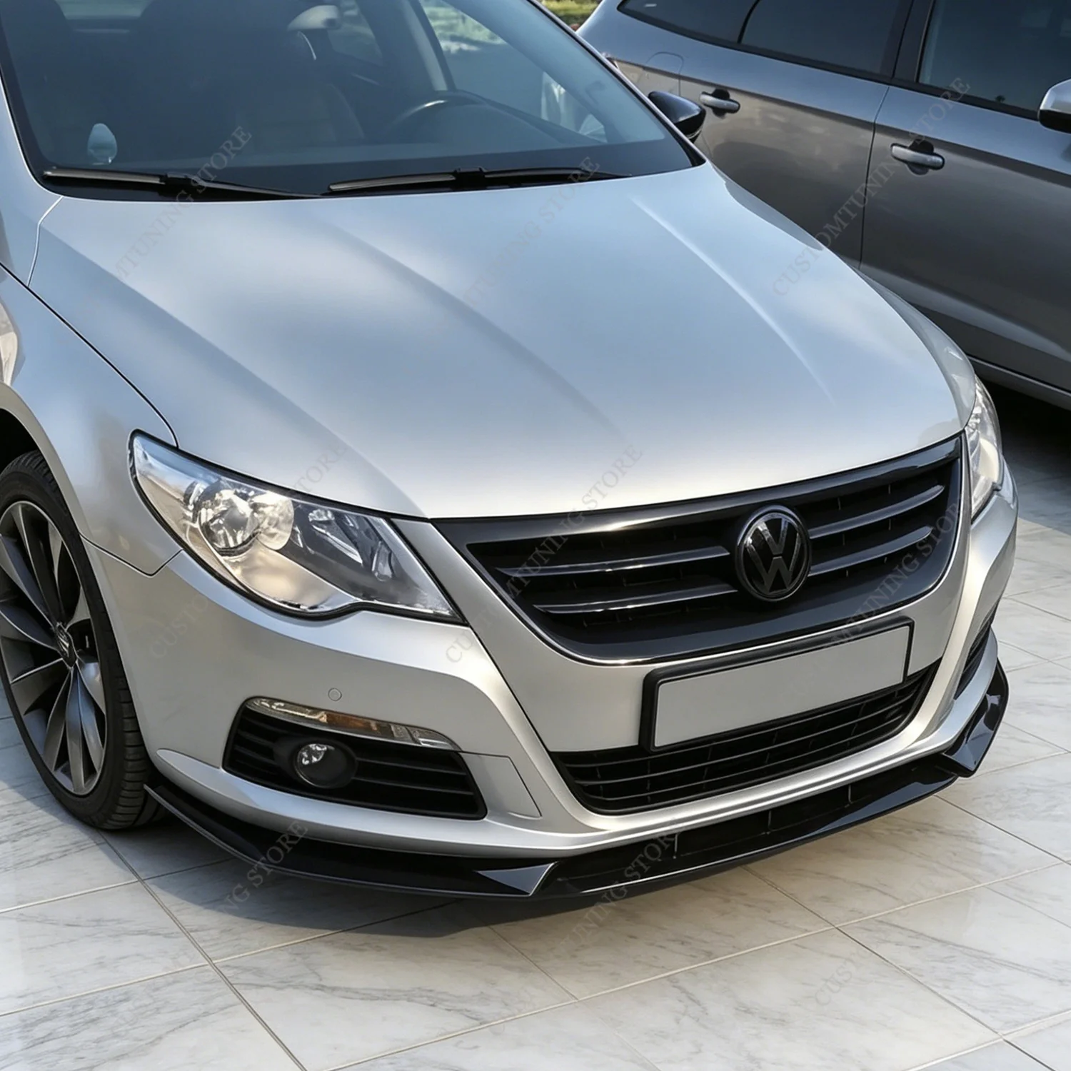 

Gloss Black ABS 3pcs Front Bumper Lip Spoiler Splitter For VW Passat CC B6 TSI TDI Standard 2008-2012 Pre-Lci Bodykits Tuning