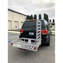 500lb Capacity Aluminum Hitch Mount Wheelchair Carrier with Cargo Basket