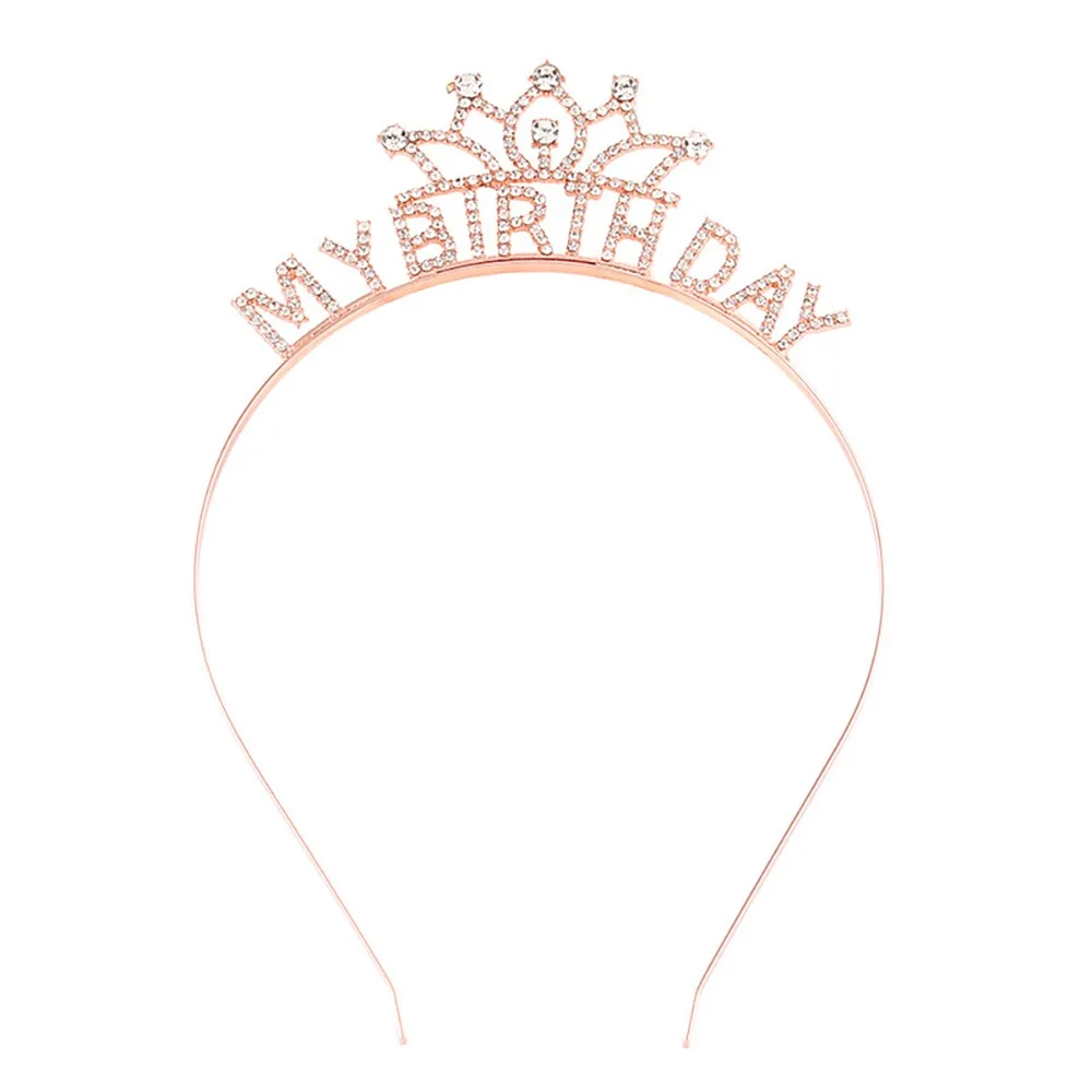 My Birthday Tiara Crown Headband for Women Girls Sweet 13th 16th 18th 21st Birthday Party Decoration Supplies Favor Gifts