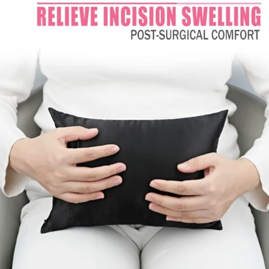 Washable Silky Satin Tiny Hysterectomy Pillow with Removable Pillowcase Smooth Hysterectomy Recovery Must Haves Products Gifts