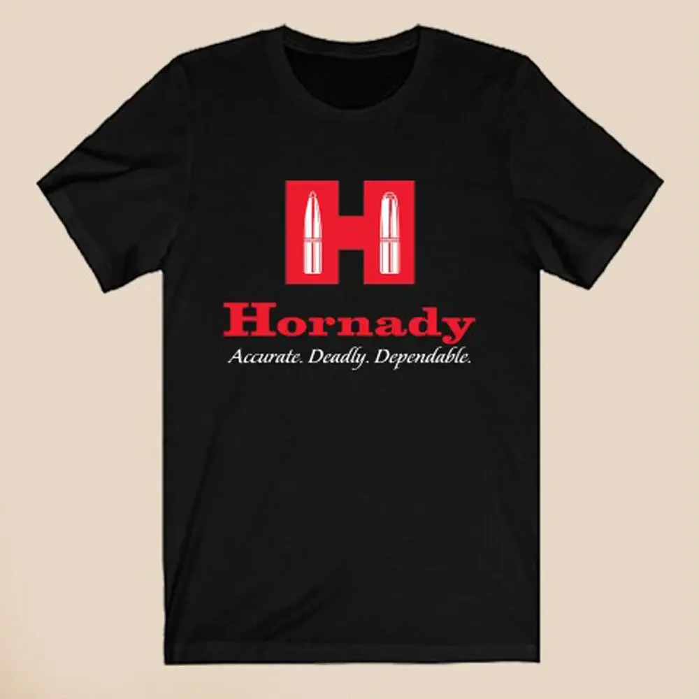 Hornady munizioni Gun t-shirt nera da uomo taglia S-5XL Tees alta qualità 100% cotone manica corta