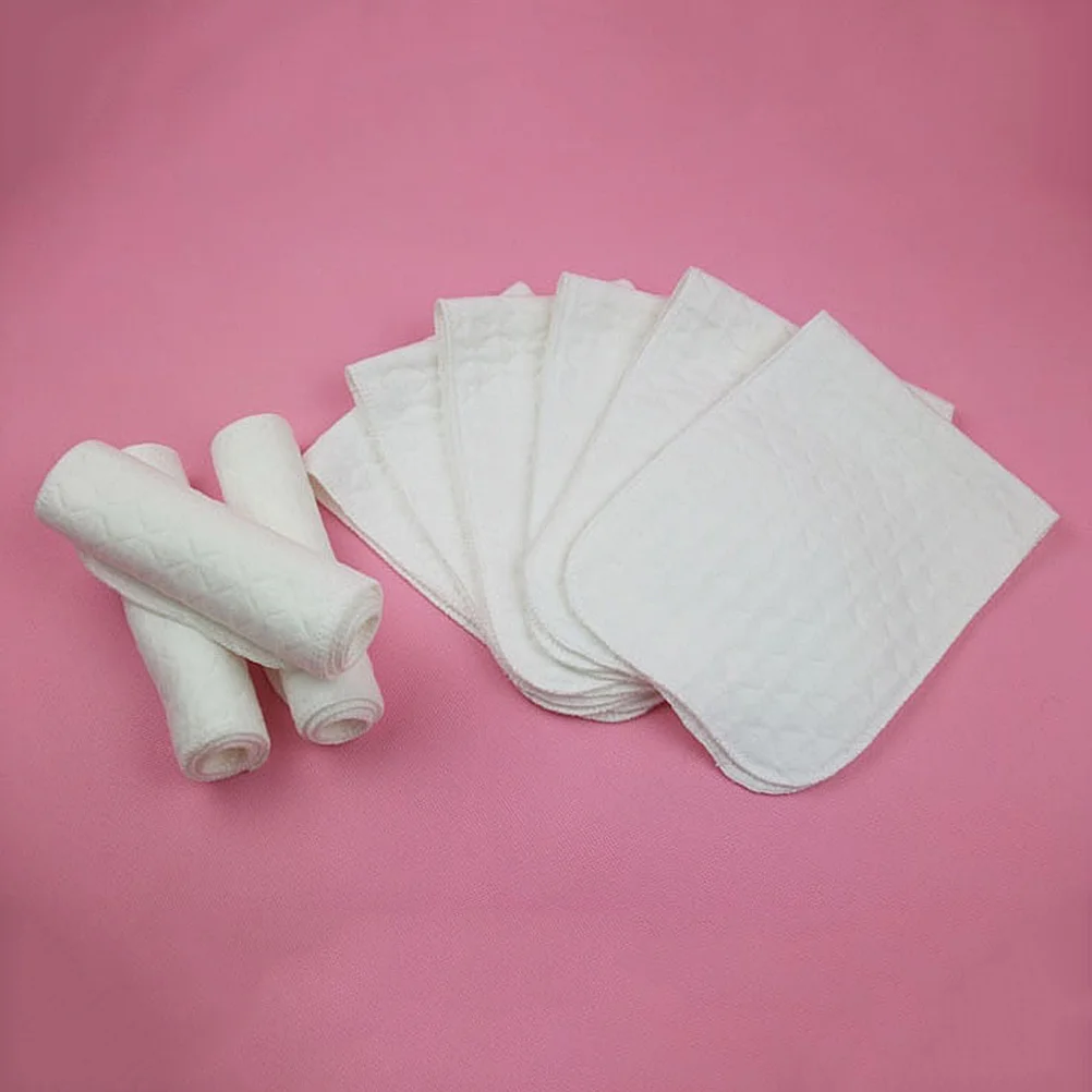 

10Pcs Three Layer Baby Cotton Diapers Washable Breathable Portable Diaper Change Pads for Infant Car Strollers