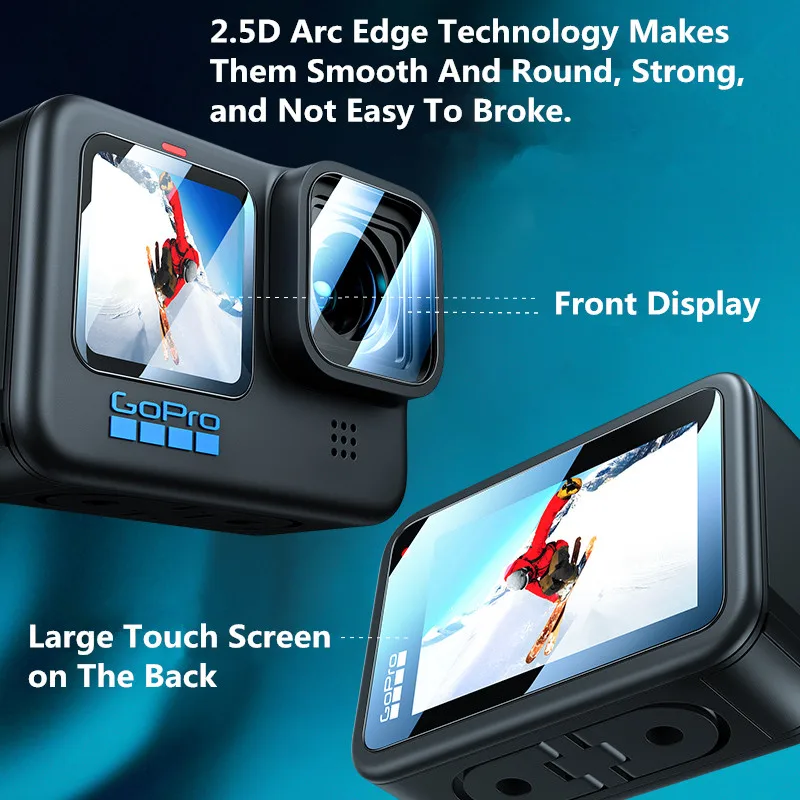 Protector de pantalla de vidrio templado para cámara de acción, GoPro película protectora de lente para 11, 10, 9, Hero9, Hero11, 10, 6 unidades