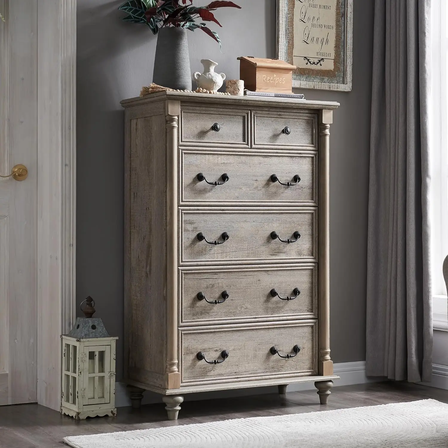 

Drawers Dresser Chests for Bedroom w/4 Solid Wood Feet & Column Decor, There are many styles for you to choose from