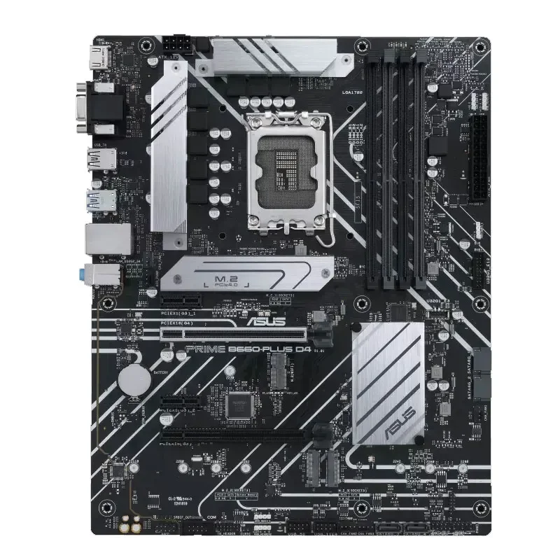 

ASUS PRIME B660-PLUS D4 Intel B660 (LGA 1700) ATX материнская плата с 8 этапами питания PCIe 4,0 Слоты 3xM.2 слота Realtek 2,5 ГБ