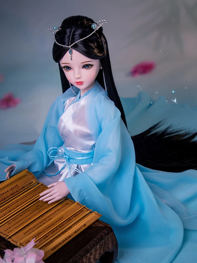 

Handmade 1/3 Bjd Doll To The Sky Kingdom 60cm BaiQian Traditional Chinese Hanfu Female Ball Jointed Dolls Full Set Toys for Girl