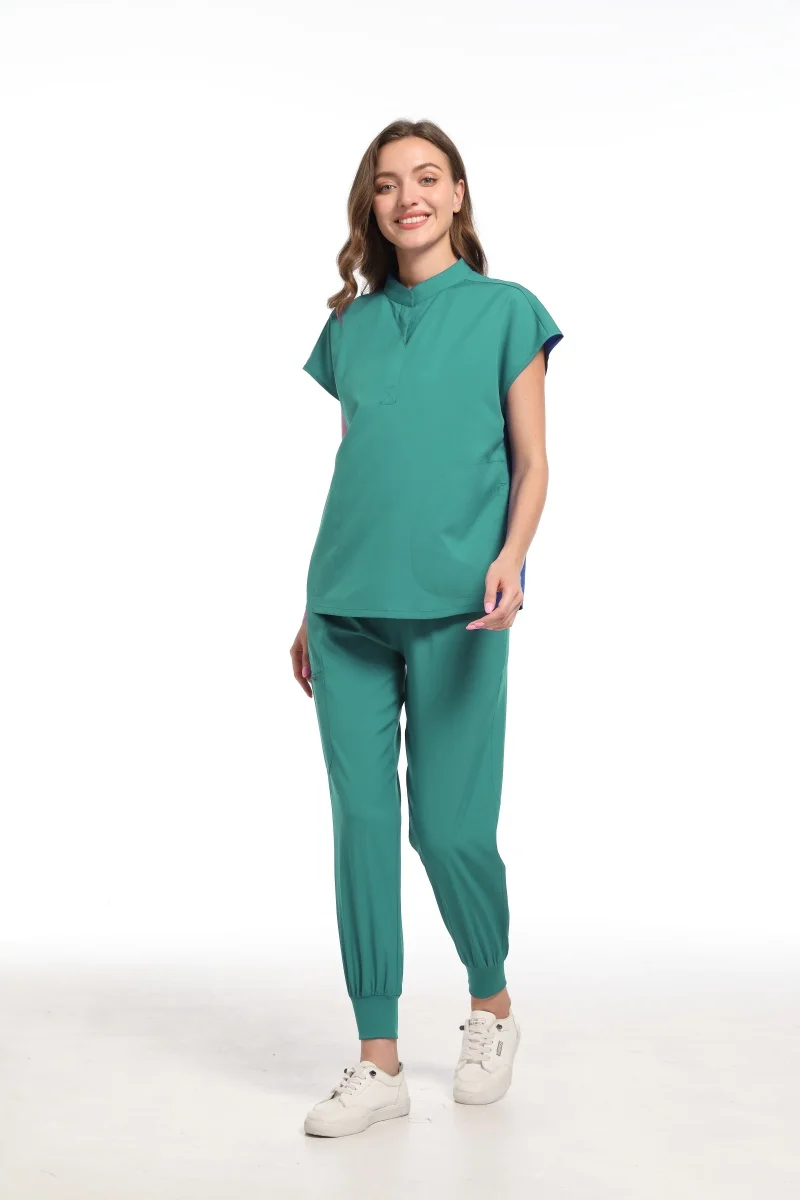 Clinical Green Gray Blue White Sanitary Dentist Medical Nursing Veterinary Surgical Uniform Women Work Wear Jogger Man Scrub Set