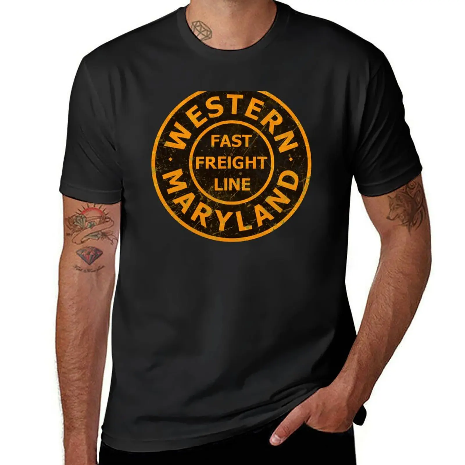 

Vintage Railway Western Maryland Freight Train T-Shirt blacks quick-drying cute clothes mens t shirts casual stylish