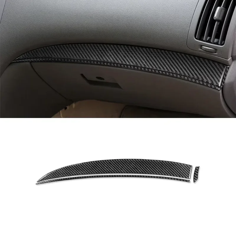 

For Infiniti G37 Real Dry Carbon Fiber 07-13 Interior Co-pilot Dashboard Decoration Cover Sticker Decal Modification Accessories