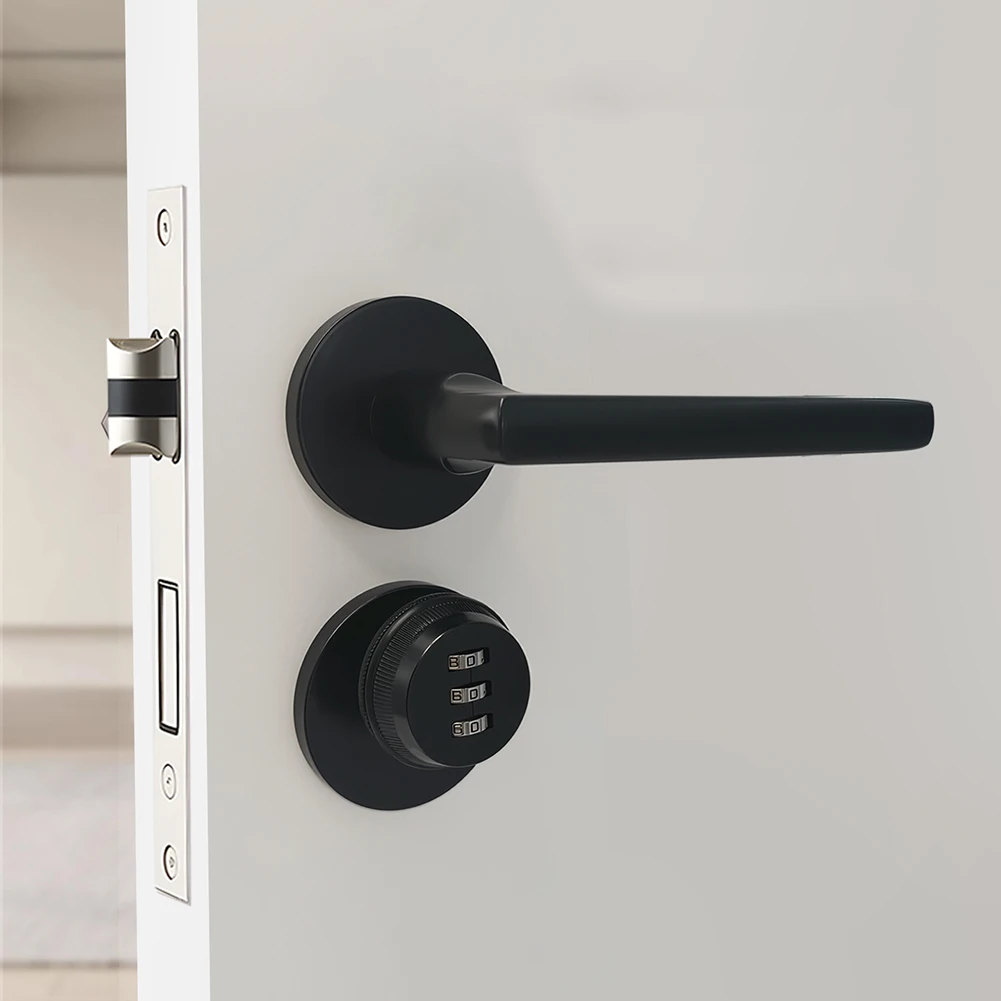 1 шт. механический комбинированный дверной замок, цилиндр 70 мм, замок с ручкой и 3-значным паролем для деревянных дверей, толщина 30-50 мм