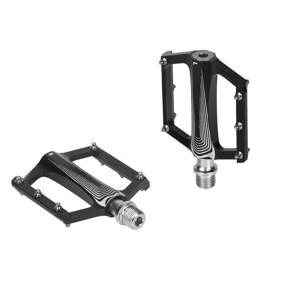 CNC Machined Aluminum Pedals for Mountain Road Folding Bikes Wide 11.3cm Platform Slip Pins DU Bushings Sealed Bearings