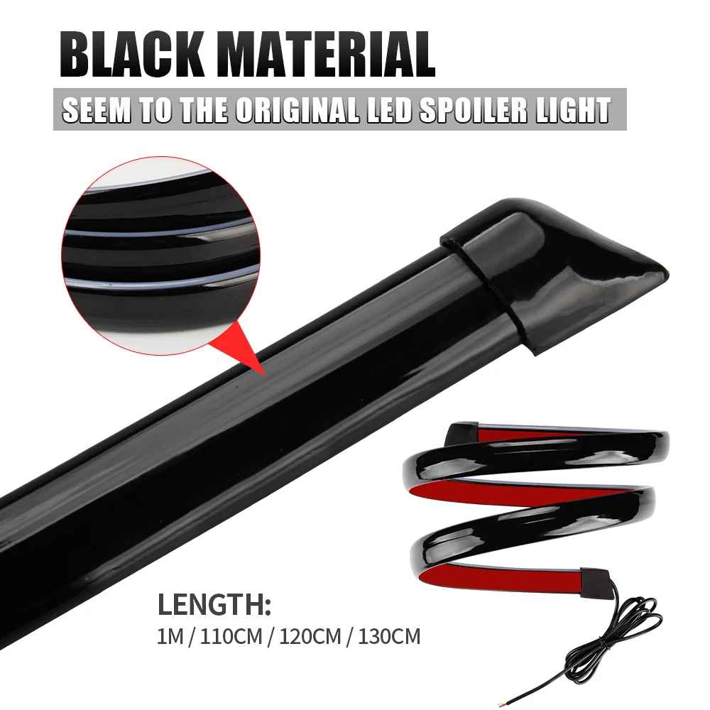 Okeen 120Cm Led Spoiler Licht Voor Auto Universal Black Carbon Fiber Spoiler Auto De Derde Remlicht Stop signaal Licht 12V