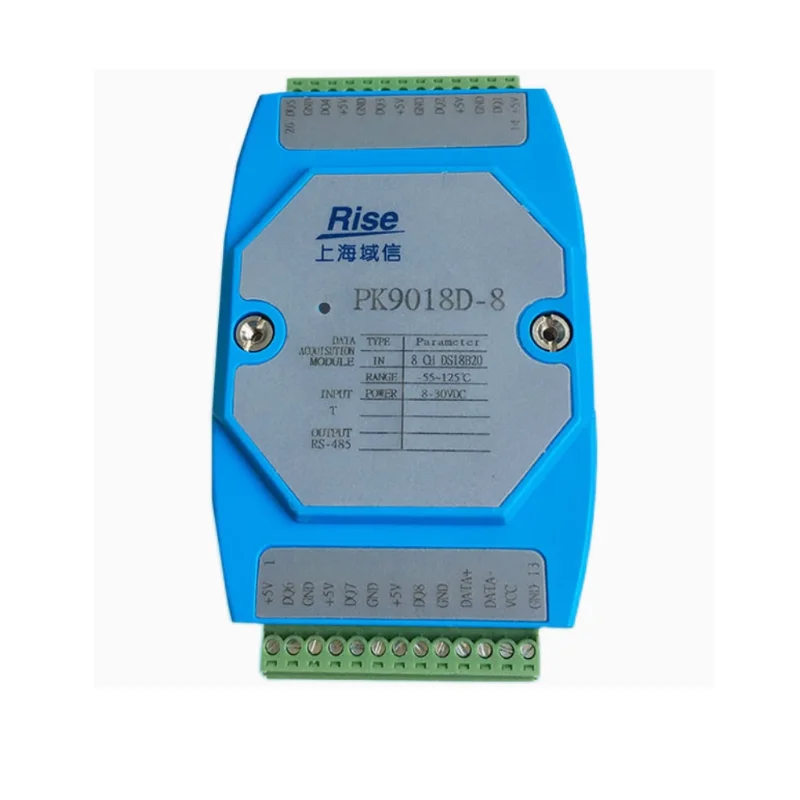 16 channel temperature acquisition and reading module DS18B20 probe multi-channel thermometer RS485 line remote industrial grade