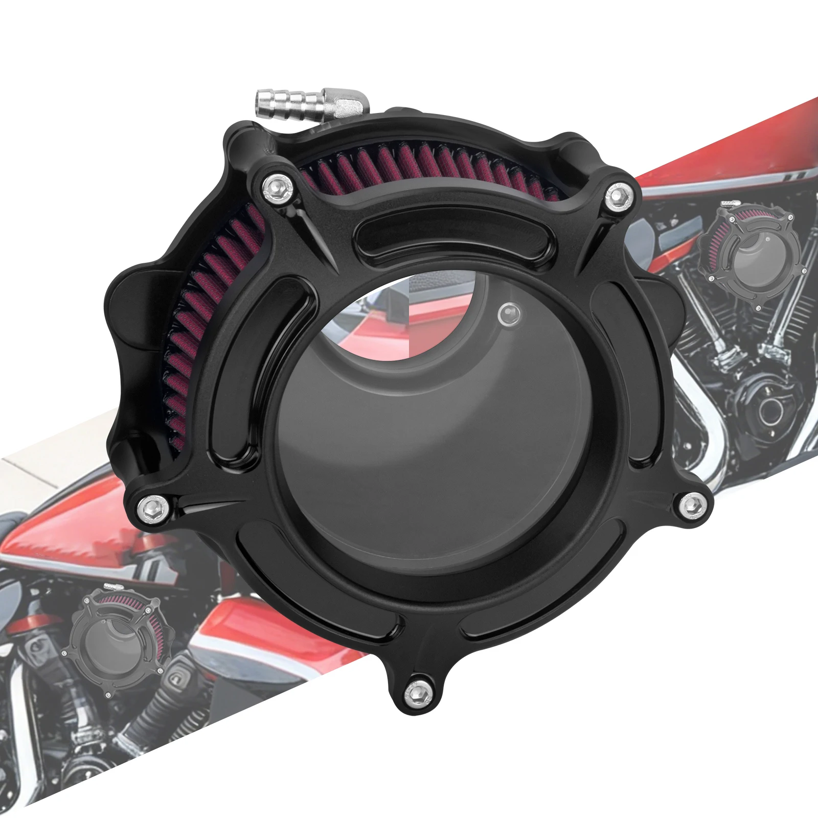 

Motorcycle Red Air Filter Intake System Fit For Harley Street Glide FLHX Road Glide FLTRX 2024-2025 Softail FXBR FLFB 2025