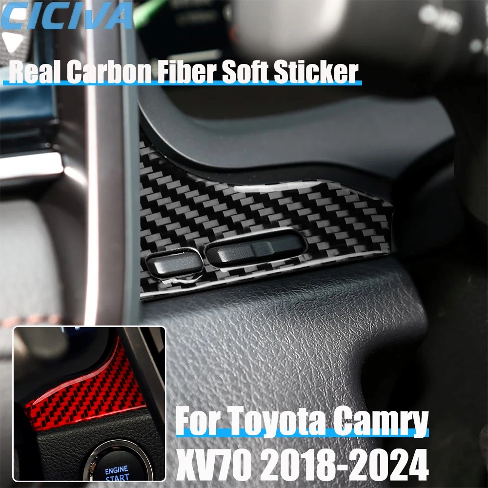 

Real Carbon Fiber Car Accessories Speedometer Frame Cover Soft Sticker For Toyota Camry XV70 2018 2019 2020 2021 2022 2023 2024