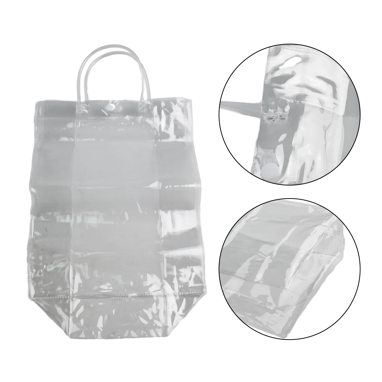 Stay Cool and Refreshed with Foldable Ice Bag Wine Beer Champagne Bucket Cooler Chiller  Transparent PVC Material