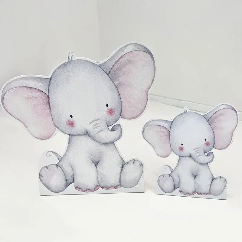 45/61/92cm Elephant Cutouts Pink Blue Baby Elephant Cute Animals KT Board for Girls Boys Baby Shower Birthday Decor Backdrop