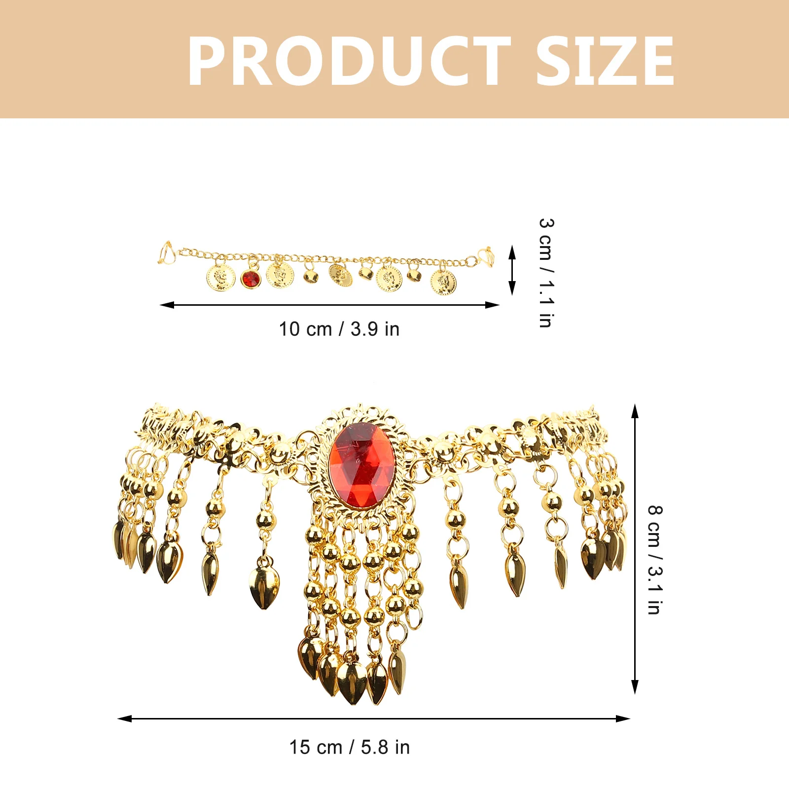 

Belly Dance Jewelry Set Nose Ring Chain Dangle Earrings for Women Performance Party Cosplay Charming Eyecatching