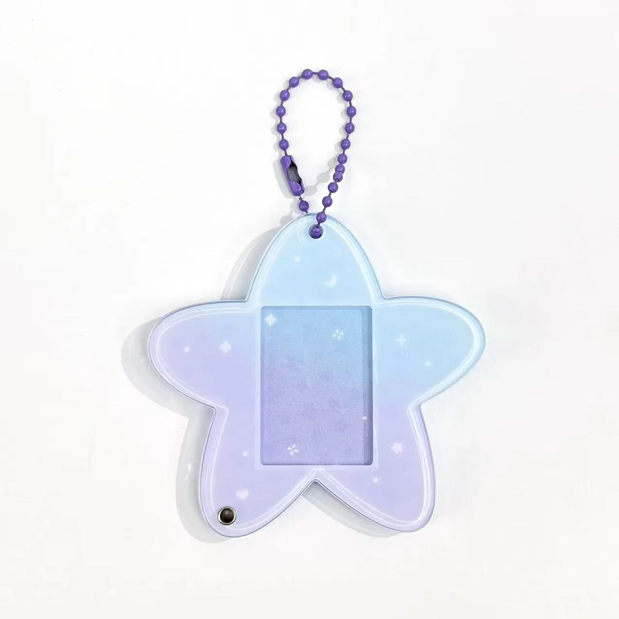 

Держатель для фотокарточек в форме звезды, портативный, 1 дюйм, брелок для фото, подвеска для сумки, милая акриловая фоторамка-брелок для коллекционирования