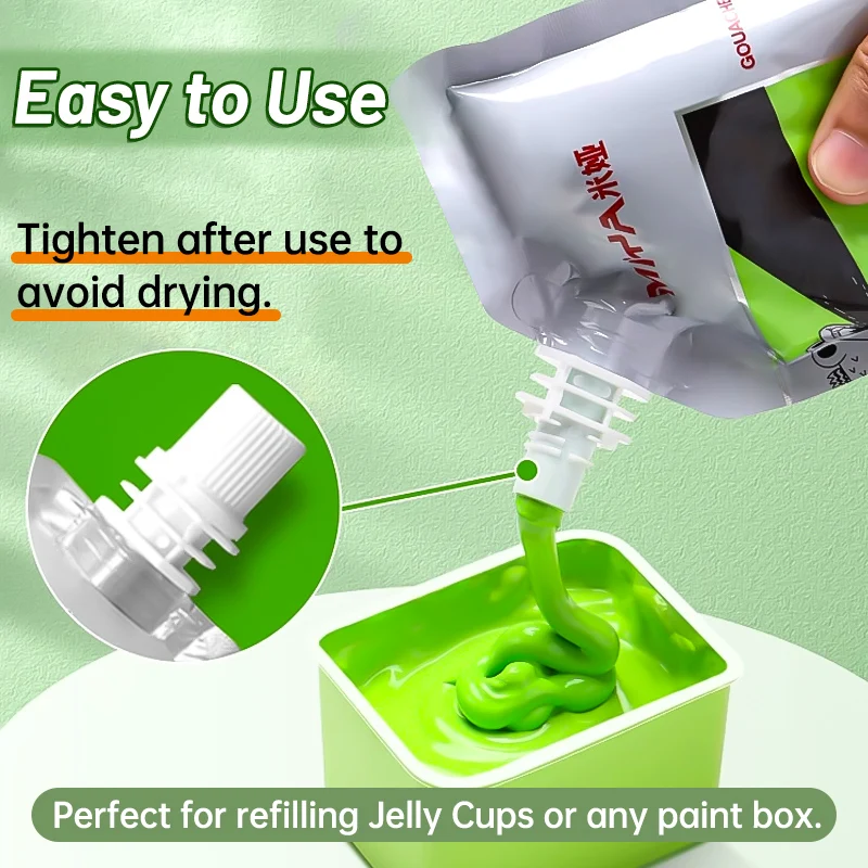 1pc Gouache Paint for Colouring,100 ml/3.38oz,42 Vibrant Colors,Portable for Drawing,Canvas,Jelly Cup for Artists,Back to School