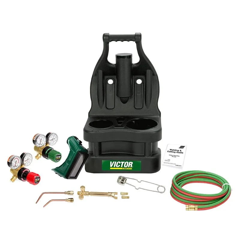 Victor 0384-0945 G150 J-P Light Duty Gas Welding Outfit Tote Kit Without Tanks, R150-200/R150-540 Gas Regulators