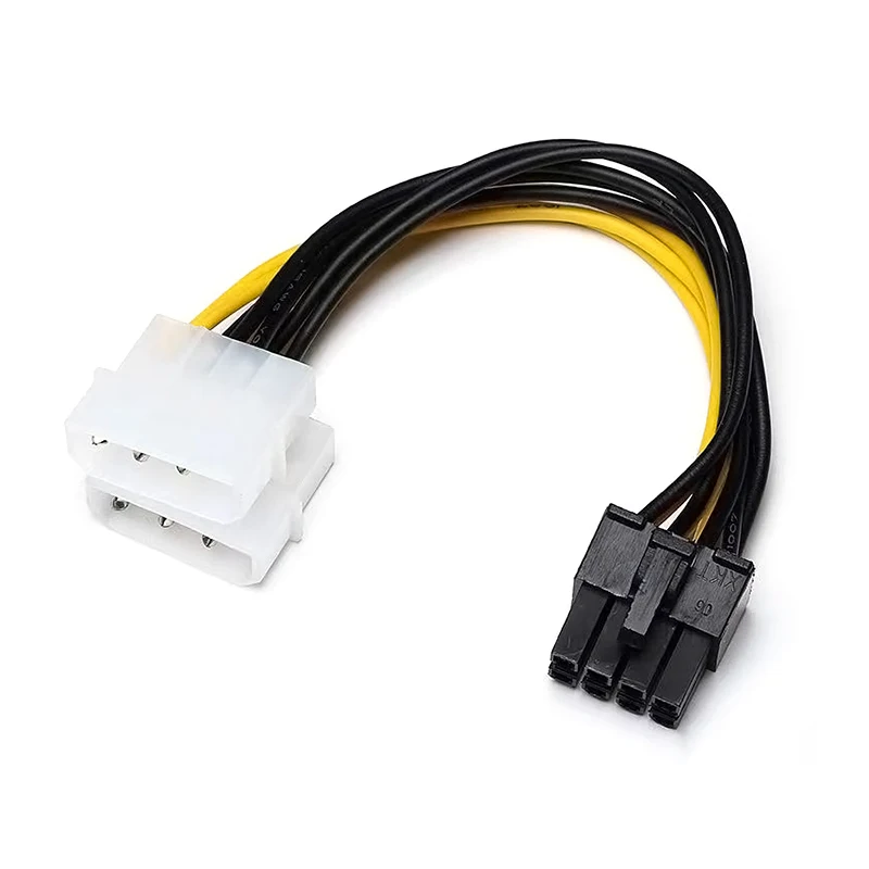 8Pin To Dual 4Pin Video Card Power Cord Y Shape 8 Pin PCI Express To Dual 4 Pin Molex Graphics Card Power Cable Adapter