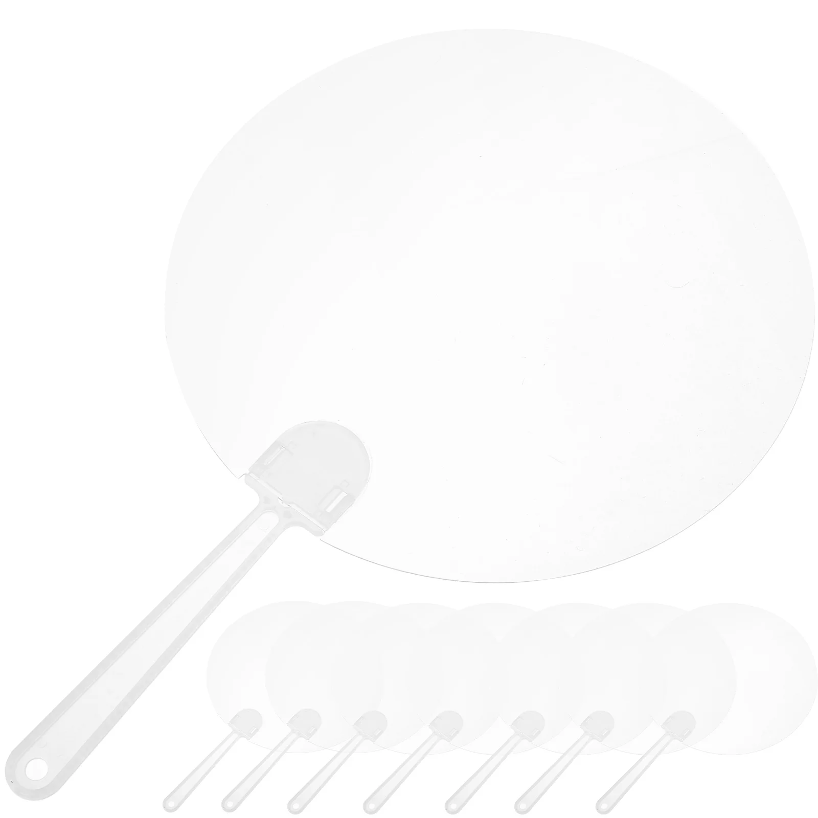 8 Pcs Hand Held Fan DIY Transparent Blank -shaped Graffiti Thicken Bride