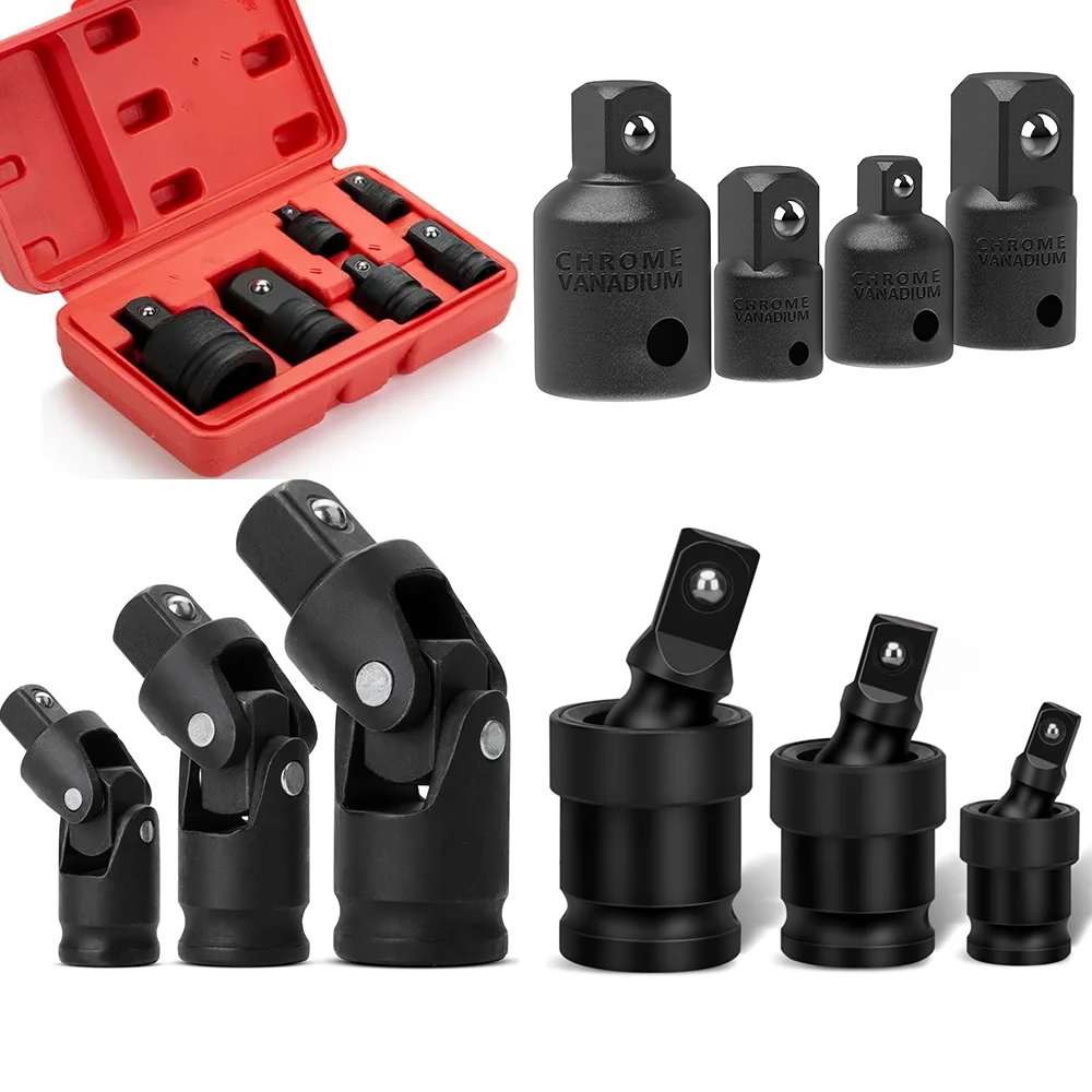 Adaptateur de manchon oscillant d'air, Joint de prise universel à Impact pivotant à 90 degrés, clé électrique d'extension d'entraînement de 1/2 pouces