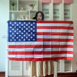 USA flag 60x90cm 90x150cm High Quality Double Sided Printed Polyester hanging  American Flag us Flag for decoration