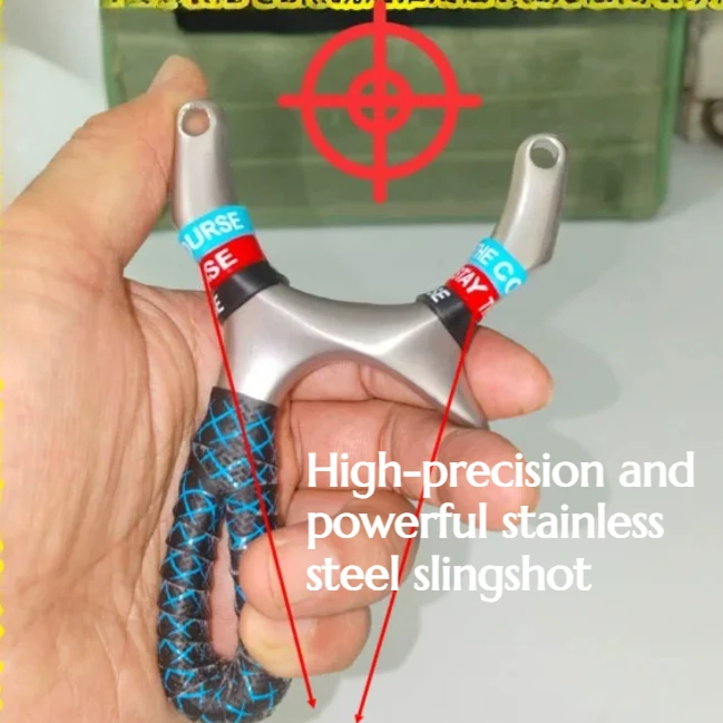 

Stainless Steel Flat-bottomed Single-card Ball Slingshot Outdoor High-precision Powerful Hunting Equipment