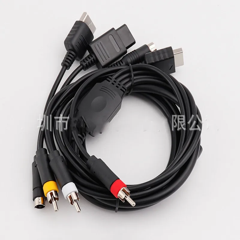 Câble S-vidéo AV multi-en 1 pour console de jeu Sega Saturn SS DC PS1 PS2 SNES SFC N64 NGC