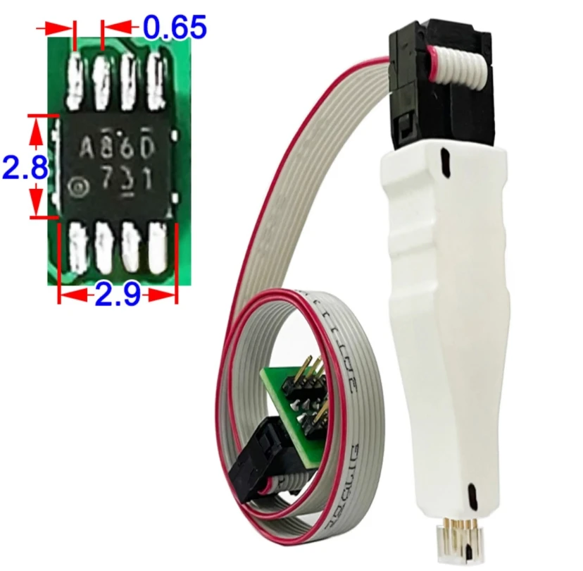 New Arrivals 1pcs Msop8 2.8x2.9 mini version chip download burn write probe spring needle flash eeprom chip burner cable