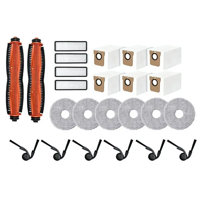 

【BRAND NEW】24PCS For Robot Vacuum 5 / OV31GL Spare Parts Main Brush Side Brush HEPA Filter Mop Cloth Dust Bag