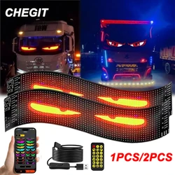 Demon Eyes Car LED Logo APP LED Matrix Pixel Panel Night Light DIY Programmable Flexible LED Display for Car Truck Accessorie