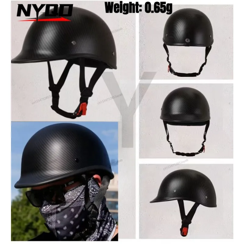 

Motorcycle Half Helmet Beanie Retro Open Face Helmet Skull Cap DOT Certified Lightest Low Profile Street ATV Moped Helmet