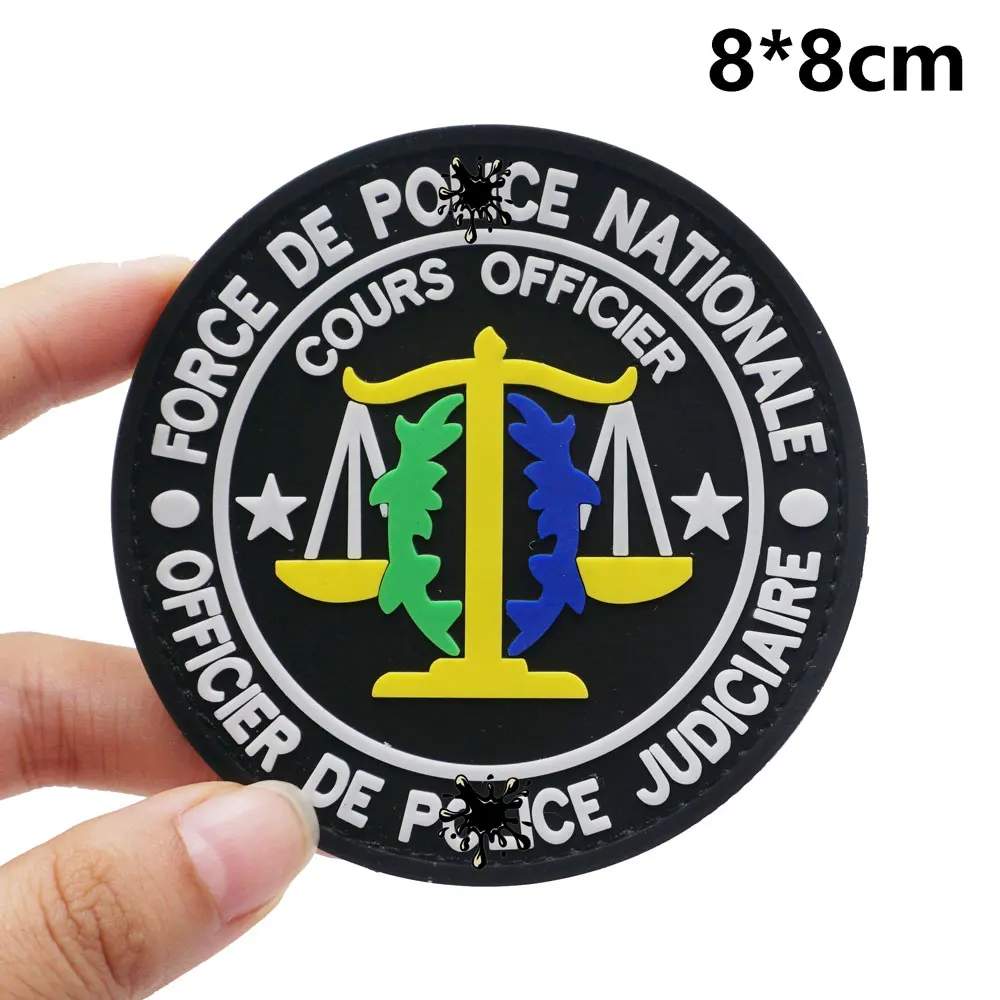 Force de pd national courses officier Tactical PVC Patch with Hook and Loop Backing for Backpacks Clothing military Accessories