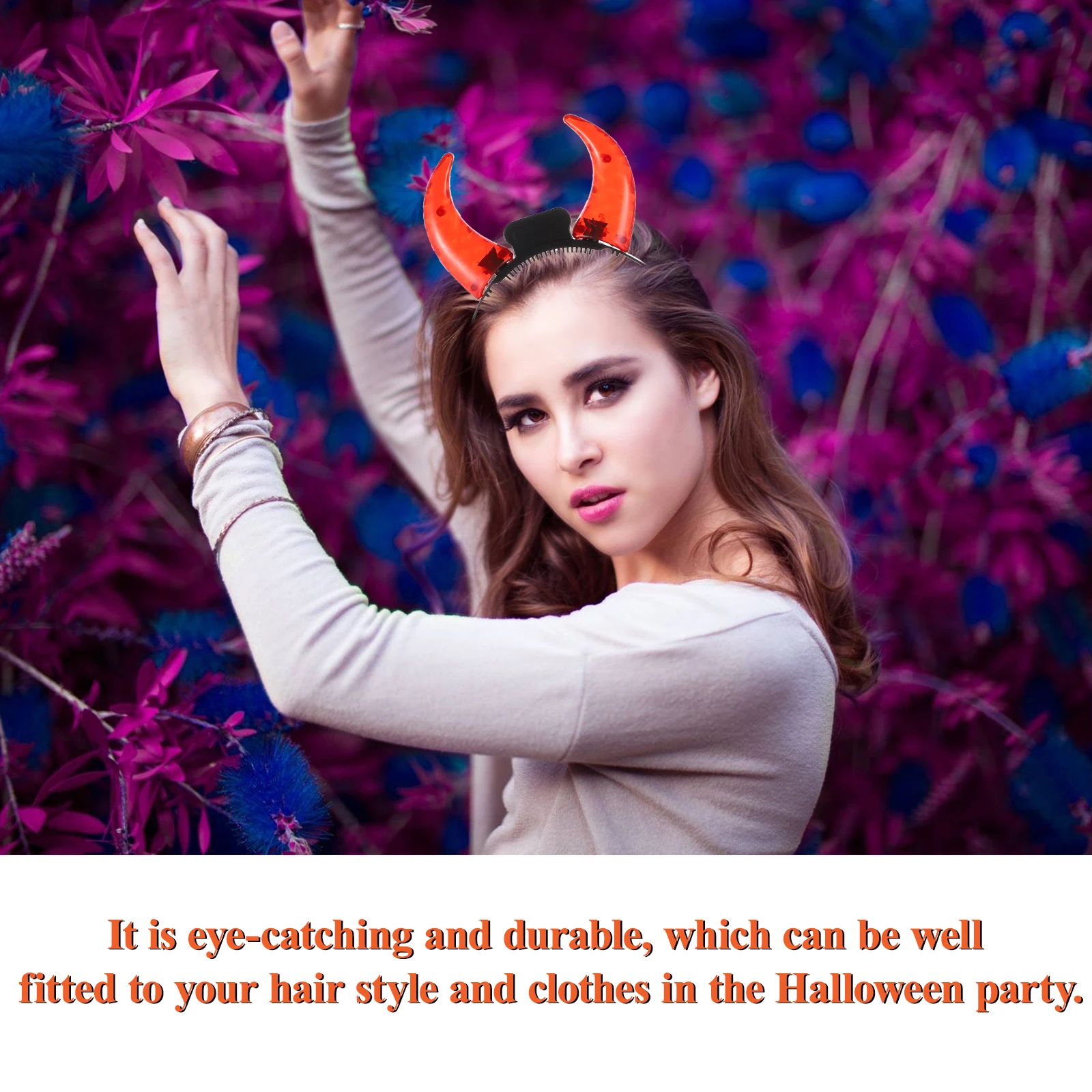 

2 Pcs LED Party Headbands Horn Headband Halloween Costume Party Hairbands Kids Adults Glow Styling Tools