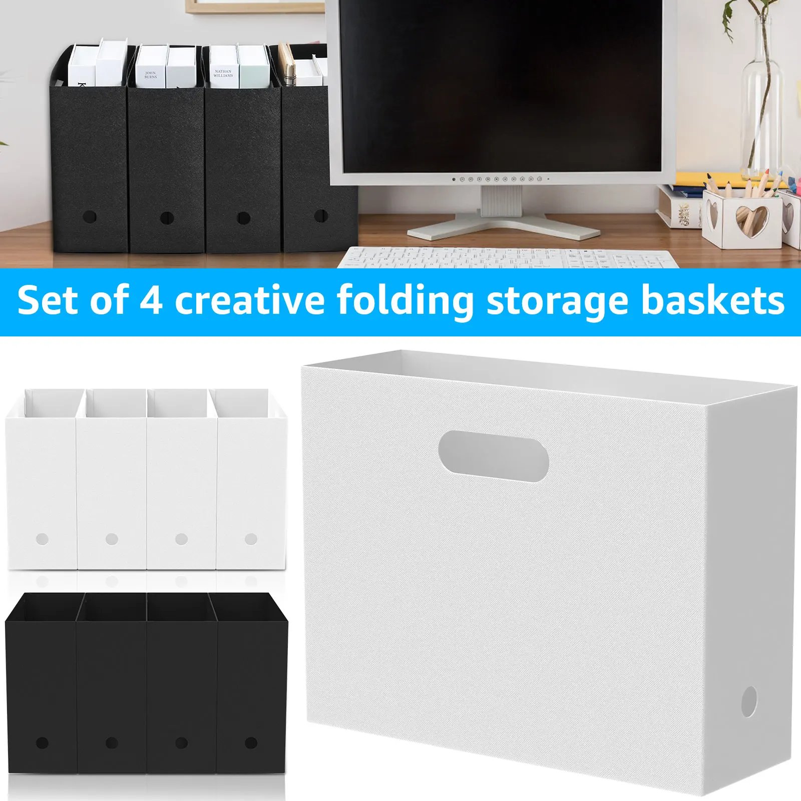 손잡이가 있는 휴대용 스크랩북 종이 거치대, 접이식 스크랩북 종이 정리함, 다목적 플라스틱 파일 정리함, 4 개