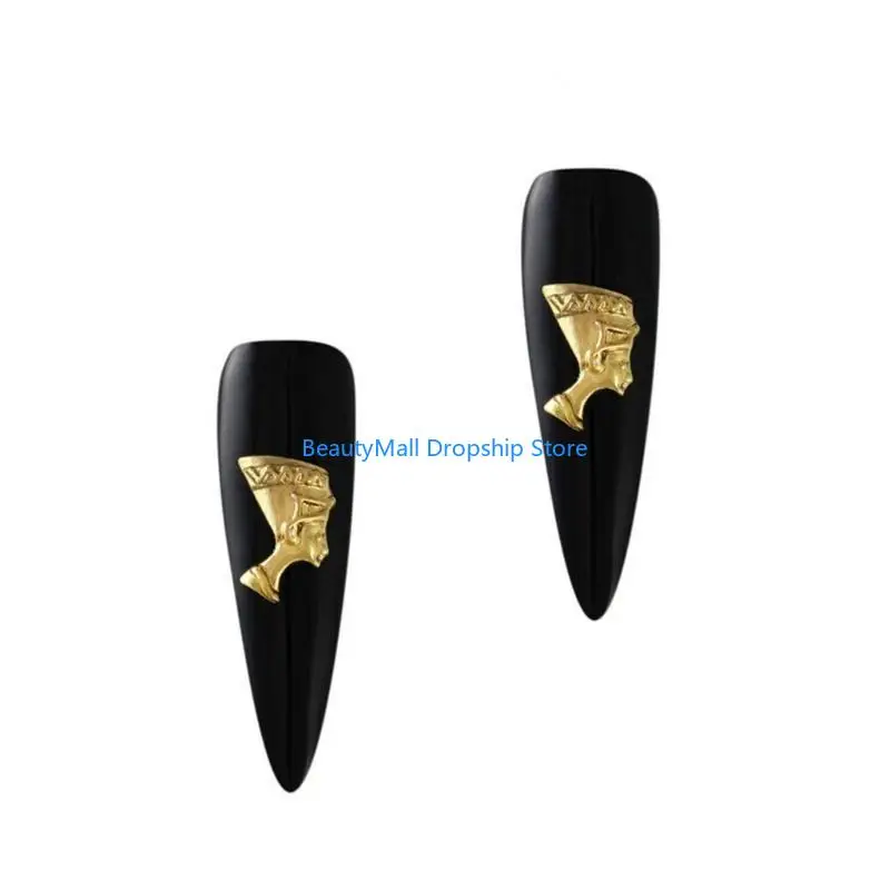 40JD المصري فرعون الأظافر ديكورات الفنية Cleopatra Art Art Charms حزمة 10