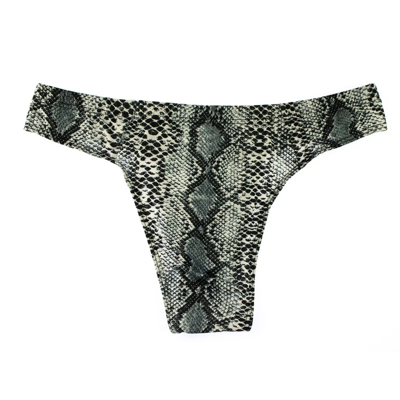 4PCS Underwear Men's Briefs Bikini Sexy Low Waist Printed Leopard Snake Pattern Men's Underpants Calzoncillos Jockstrap