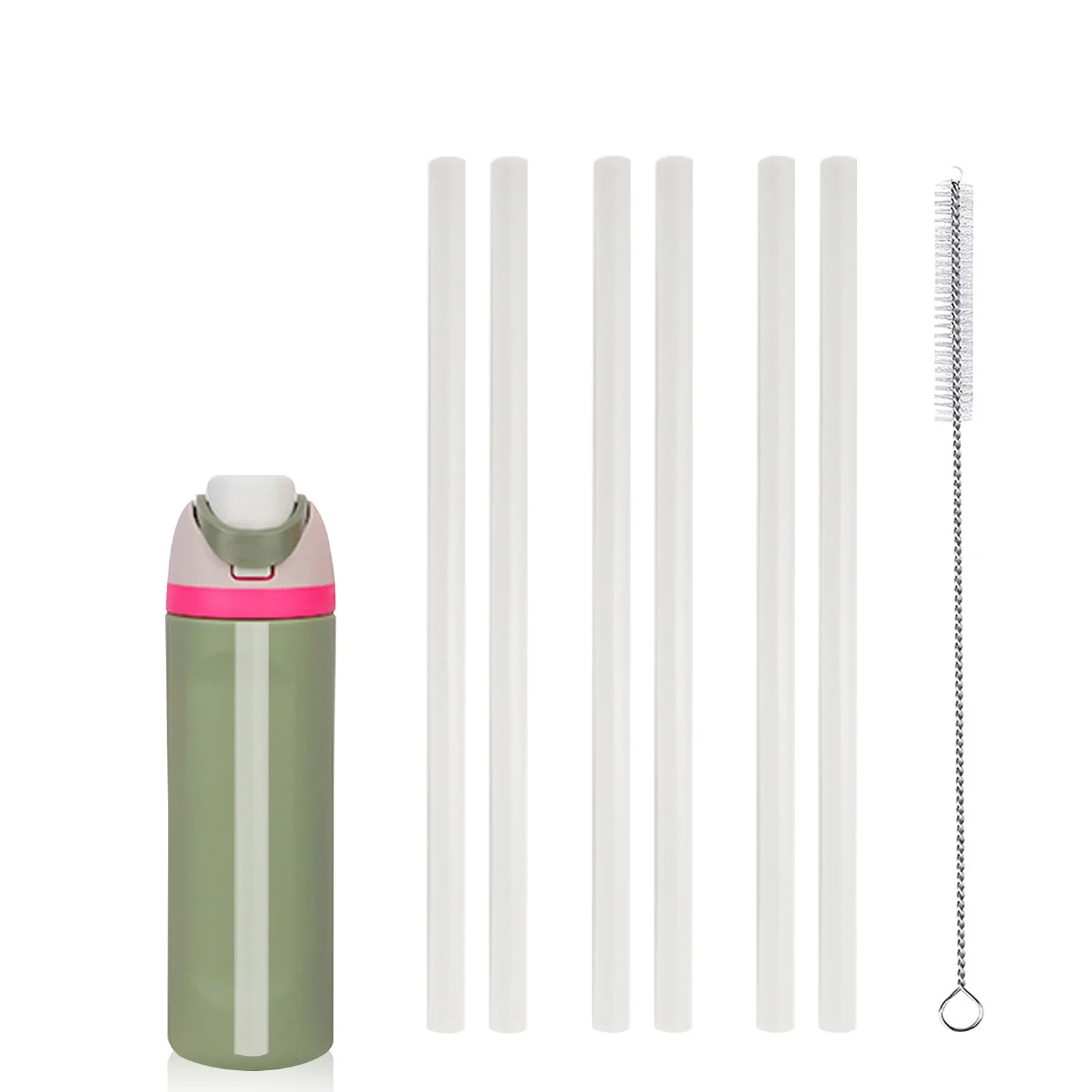 Replacement Straw for Owala 24 Oz/32 Oz, Reusable Straw with Cleaning Brush, Cup Accessory Compatible with Owala FreeSip Bottle