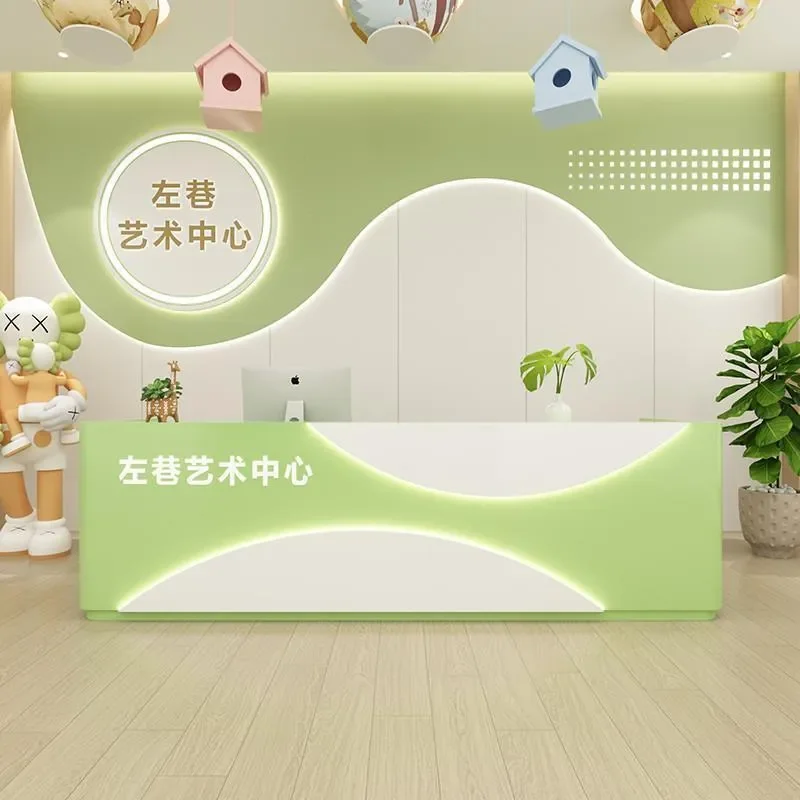 Creative Art Front Desk for Dance Club Bar Counter Reception Desk for Art Training Institution Calligraphy Class Checkout